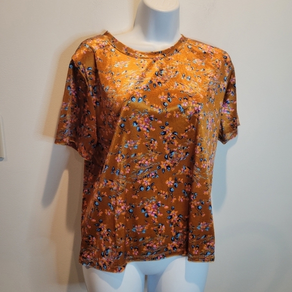 New savage x fenty size L psychedelic velvet velvet floral sleep shirt - Picture 1 of 7